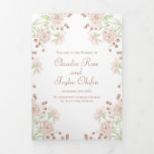 Blush Pink Roses Wedding Programs 三つ折りプログラム (カバー)