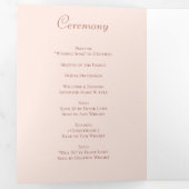 Blush Pink Roses Wedding Programs Modern 三つ折りプログラム (内部最初)