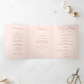 Blush Pink Roses Wedding Programs Modern 三つ折りプログラム (内部)