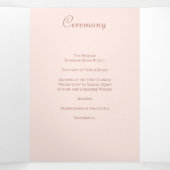 Blush Pink Roses Wedding Programs Modern 三つ折りプログラム (内部中)