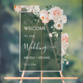 Blush Pink Roses Wedding Transparent アクリルサイン (ニュートラル)