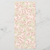 Blush Pink Roses Wedding Vintage Menus メニュー (裏面)