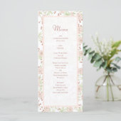 Blush Pink Roses Wedding Vintage Menus メニュー (スタンド正面)