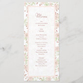 Blush Pink Roses Wedding Vintage Menus メニュー (正面)