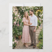 Blush Pink Roses With Photo Elegant Wedding セーブザデート (裏面)