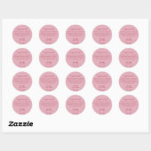 Blush Pink Round Ingredients Product Label ラウンドシール (シート)