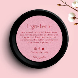 Blush Pink Round Ingredients Product Label  ラウンドシール