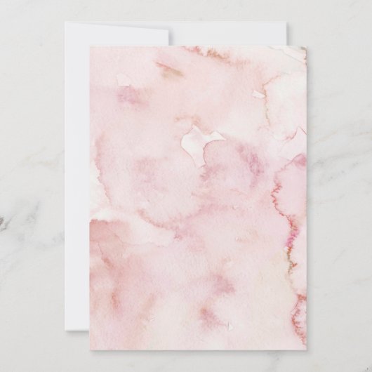 Blush Pink Rustic Winter Forest Bridal Shower  招待状 (裏面)