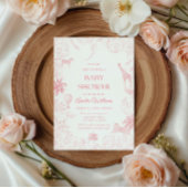 Blush Pink Safari Jungle Animals Elegant Shower 招待状