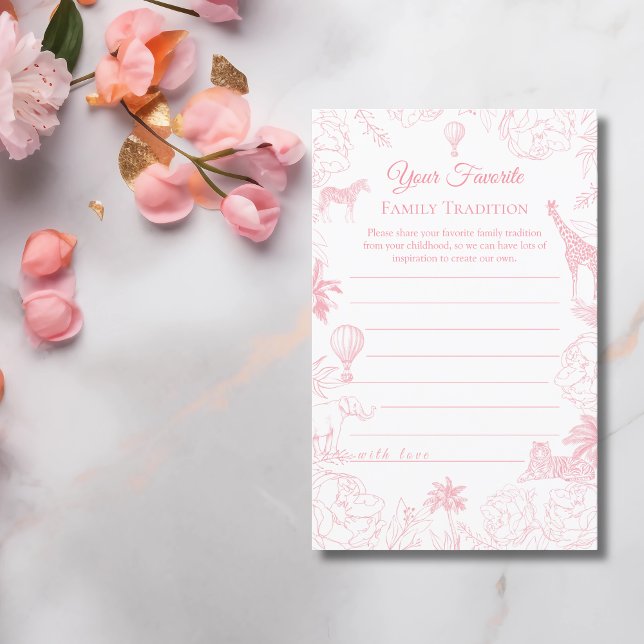 Blush Pink Safari Jungle Baby Shower Advice Card (クリエイターアップロード済み)