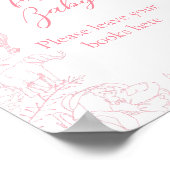 Blush Pink Safari Jungle Books for Baby Sign ポスター (角)
