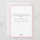 Blush Pink & Sage Green Plaid Photo Christmas シーズンカード (裏面)