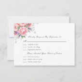 Blush Pink Sage Watercolor Floral Menu RSVP  (正面)