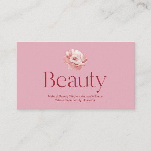 Blush Pink Salon Beauty Business Card 名刺 (正面)