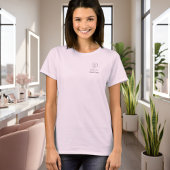 Blush Pink Script Employee Name Makeup Studio Logo Tシャツ