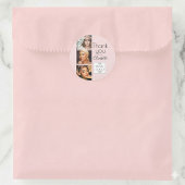 Blush Pink Script Logo 3 Photo Lash Tech Thank You ラウンドシール