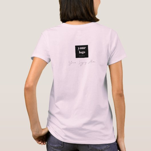Blush Pink Script Logo Makeup Staff Tシャツ (裏面)