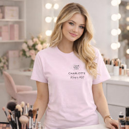 Blush Pink Script Logo Makeup Staff  Tシャツ