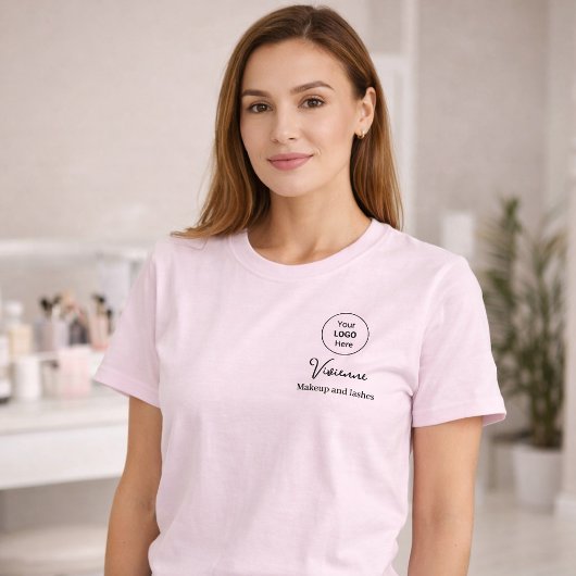Blush Pink Script Logo Makeup Staff Tシャツ