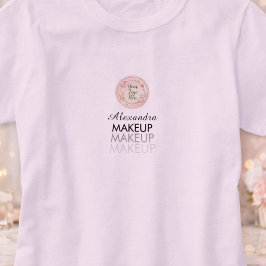 Blush Pink Script Logo Makeup Staff Tシャツ