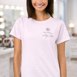 Blush Pink Script Logo Makeup Staff Tシャツ