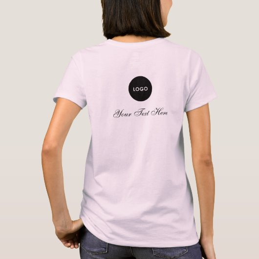 Blush Pink Script Logo Makeup Staff  Tシャツ (裏面)