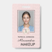 Blush Pink Script Logo Photo バッジ (正面)