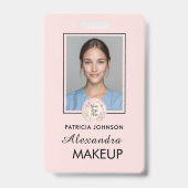 Blush Pink Script Logo Photo バッジ (正面)