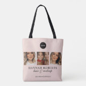 Blush Pink Script Logo Photo Hair Makeup Studio トートバッグ (裏面)