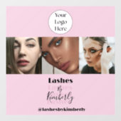Blush Pink Script Logo Photo Lash Studio ウィンドウサイン (シート)