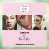Blush Pink Script Logo Photo Lash Studio ウィンドウサイン (シート3)