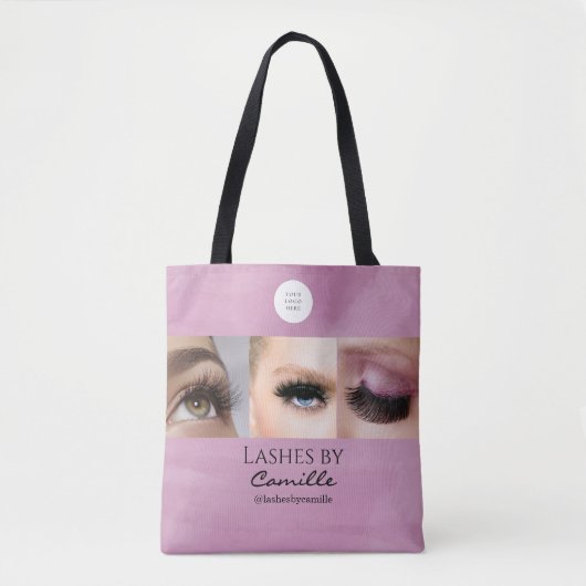 Blush Pink Script Logo Photo Lash Studio  トートバッグ (正面)