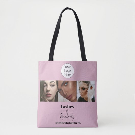 Blush Pink Script Logo Photo Lash Studio トートバッグ (正面)