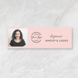 Blush Pink Script Logo Photo Lashes 名札