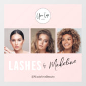 Blush Pink Script Logo Photo Lashes Studio ウィンドウサイン (シート)