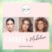 Blush Pink Script Logo Photo Lashes Studio ウィンドウサイン (シート3)