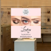 Blush Pink Script Logo Photo Lashes Studio ウィンドウサイン