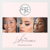 Blush Pink Script Logo Photo Lashes Studio  ウィンドウサイン (シート)