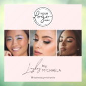 Blush Pink Script Logo Photo Lashes Studio  ウィンドウサイン (シート3)