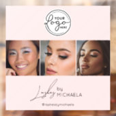 Blush Pink Script Logo Photo Lashes Studio  ウィンドウサイン (シート2)