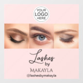 Blush Pink Script Logo Photo Lashes Studio ウィンドウサイン (シート)