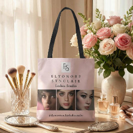 Blush Pink Script Logo Photo Lashes Studio トートバッグ