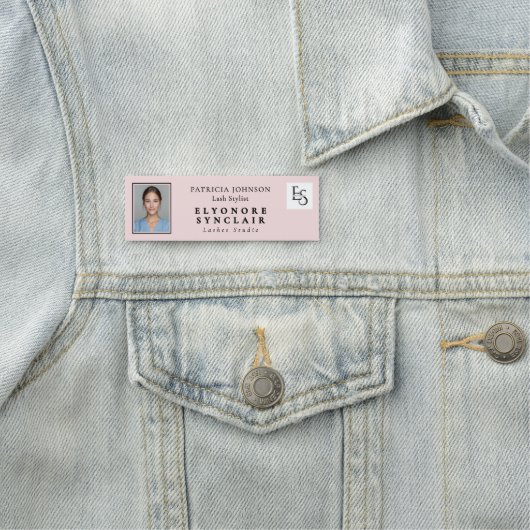 Blush Pink Script Logo Photo Lashes Studio 名札 (インサイチュ)