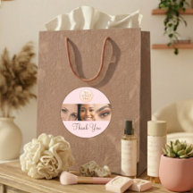 Blush Pink Script Logo Photo Lashes Thank You 