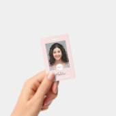 Blush Pink Script Logo Photo Makeup バッジ (手持ち)