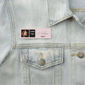 Blush Pink Script Logo Photo Makeup 名札 (インサイチュ)