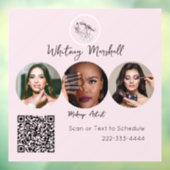 Blush Pink Script Logo Photo Makeup Artist ウィンドウサイン (シート3)