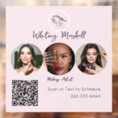 Blush Pink Script Logo Photo Makeup Artist ウィンドウサイン (シート2)