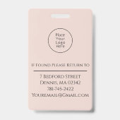 Blush Pink Script Logo Photo Makeup Badge バッジ (裏面)