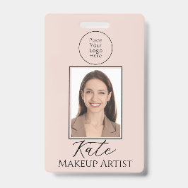 Blush Pink Script Logo Photo Makeup Badge バッジ